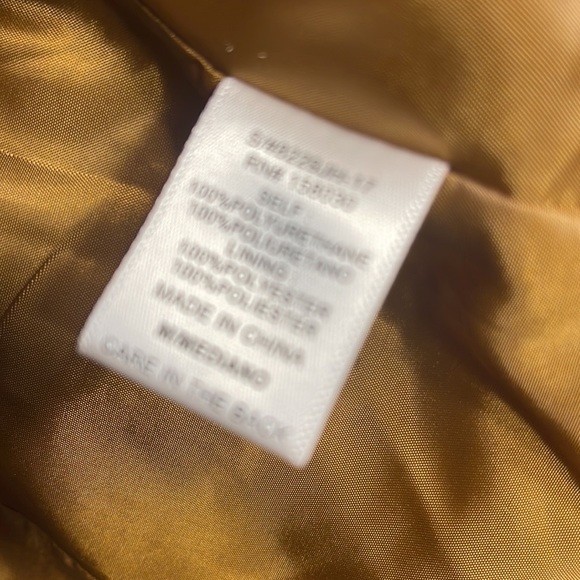 leather jacket. NWT size medium Juniors, cognac faux leather. - Picture 6 of 7